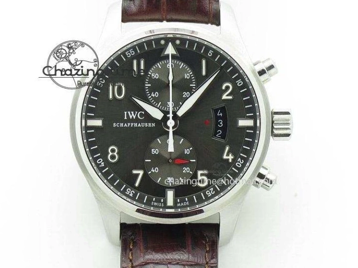 MIROTIME 0725 Pilot Chrono RG 3878 V6F Best Edition Gray Dial On Brown Leather Strap A Contemporary 7254